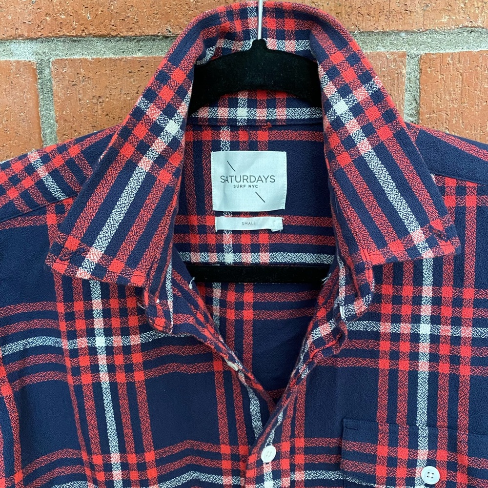 SATURDAYS NY - MENS S - CHECK OVERSHIRT
